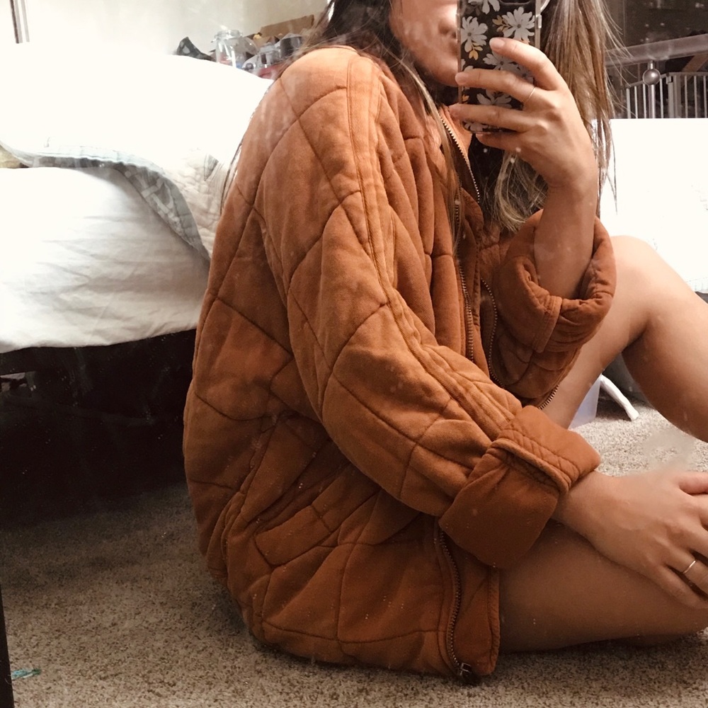 Free people dolman quilted jacket terra cotta xs - Picture 2 of 5